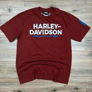 dark red burgundy harley davidson graphic biker tee